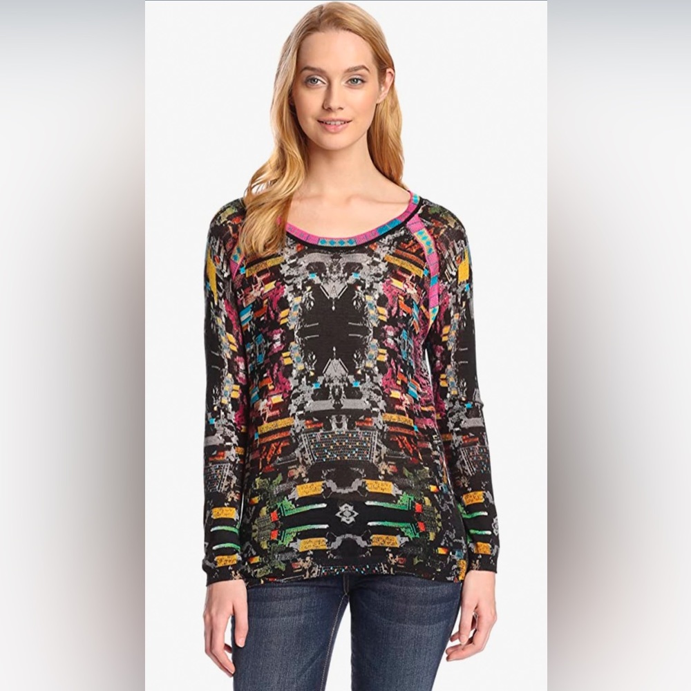 Custo Barcelona colorful light wool sweater top. Size small